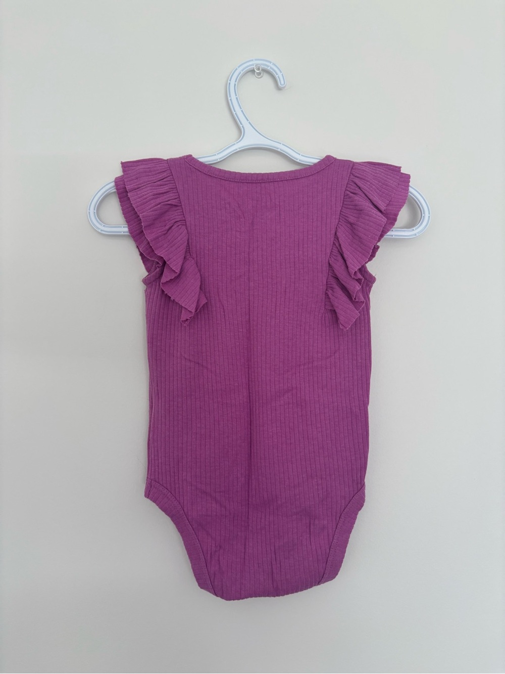 Cat & Jack Purple Ribbed Ruffle-Sleeve Bodysuit - Picture 3 of 3